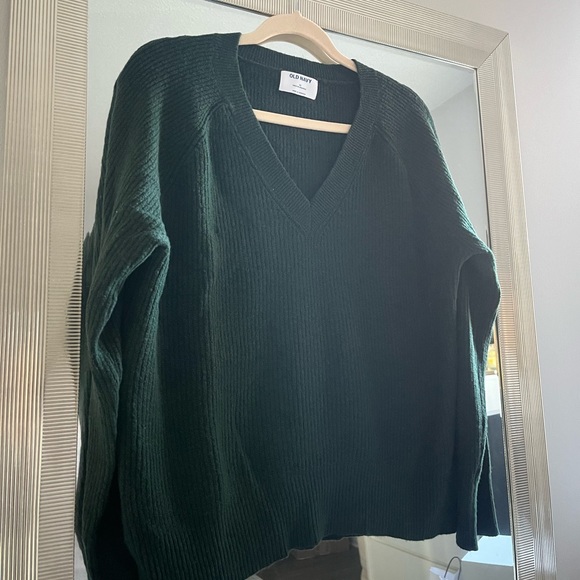 Green V-Neck Sweater - Picture 9 of 14